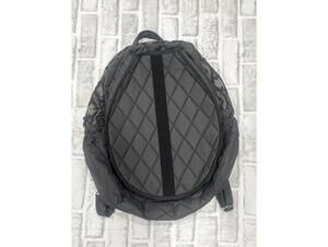 Cinda B Quilted Gray & Black Tennis Backpack with Snake Print Accents